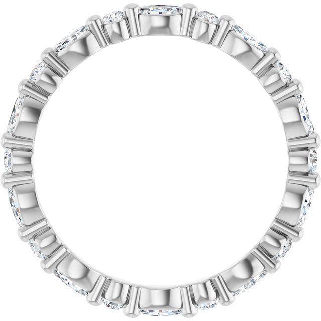 14k White 3/4 Ctw Natural Diamond Eternity Band Size 7