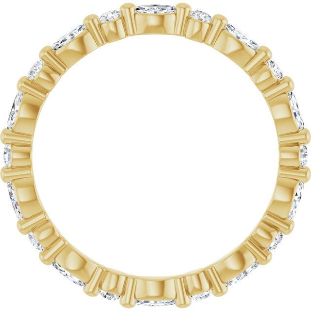 14k Yellow 3/4 Ctw Natural Diamond Eternity Band Size 7