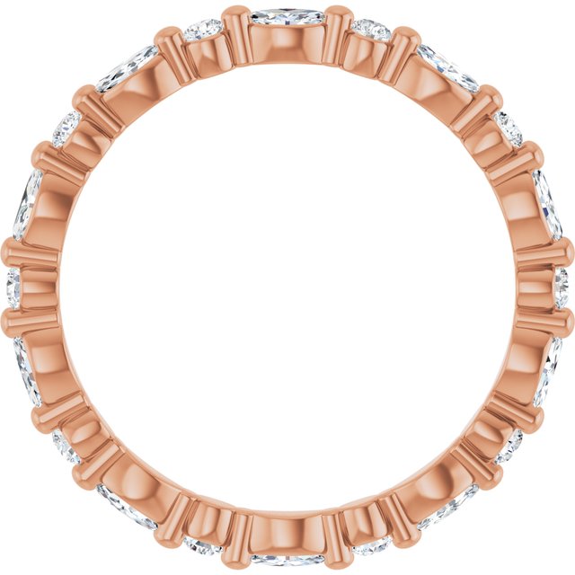 14k Rose 3/4 Ctw Natural Diamond Eternity Band Size 7