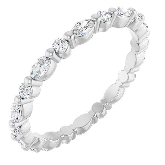 14k White 3/4 Ctw Natural Diamond Eternity Band Size 7