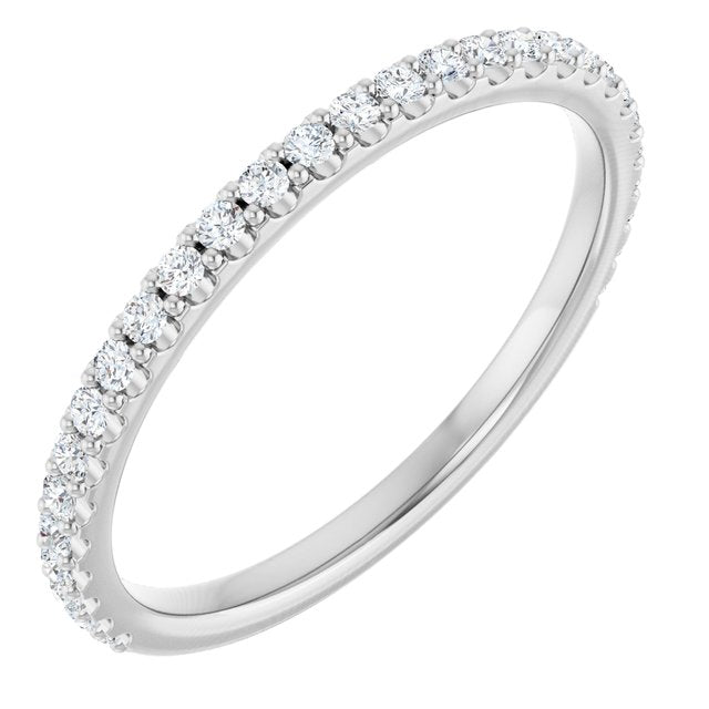 14k White 1/4 Ctw Natural Diamond Anniversary Band