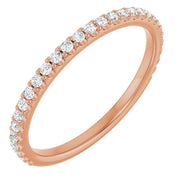 14k Rose 1/4 Ctw Lab-grown Diamond Anniversary Band