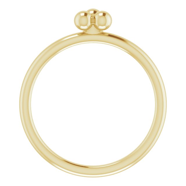 14k Yellow Stackable Beaded Ring