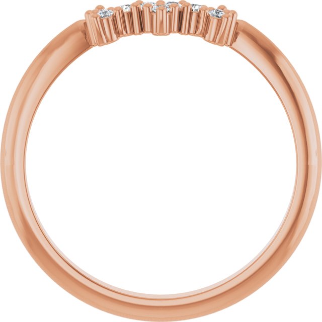 14k Rose .08 Ctw Natural Diamond Accented Contour Band