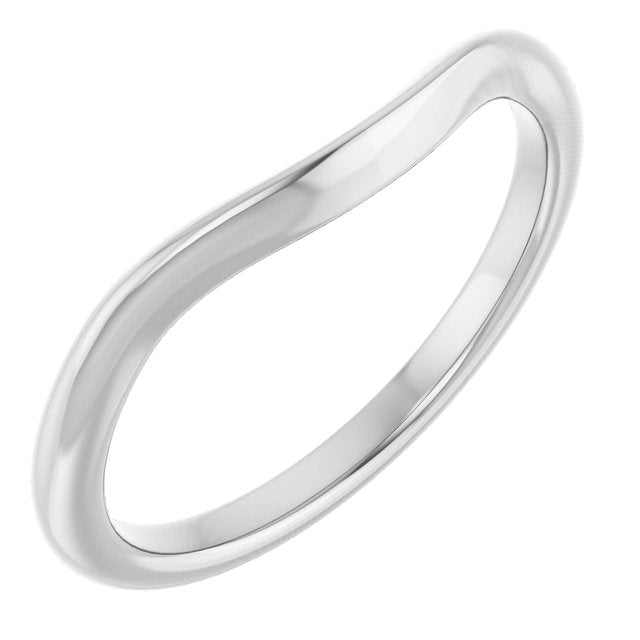 14k White Band For 9x7 Mm Oval Ring