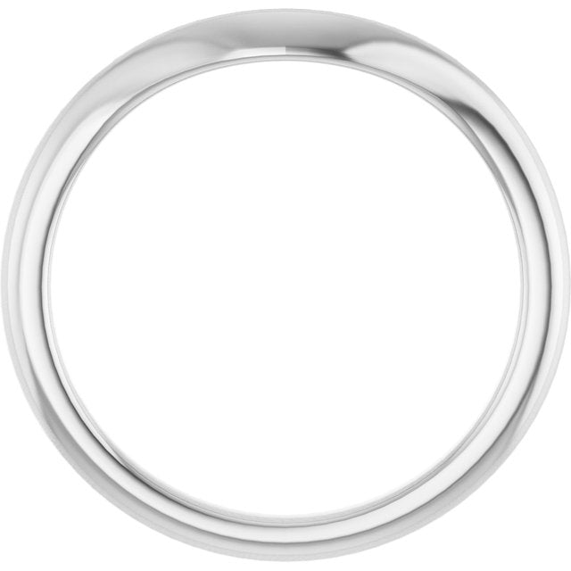 14k White Band For 9x7 Mm Oval Ring