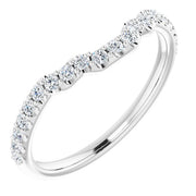 14k White 1/4 Ctw Natural Diamond Band