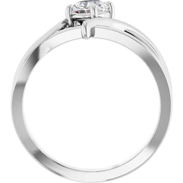 14k White 4 Mm Round Forever One™ Colorless Lab-grown Moissanite Ring