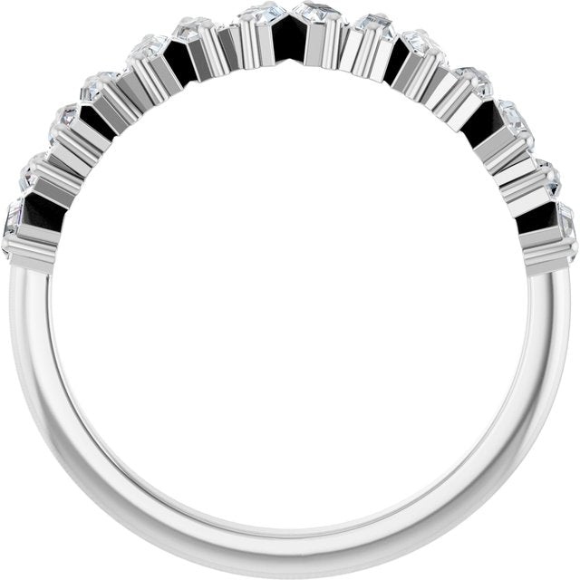 14k White 1/2 Ctw Natural Diamond Anniversary Band