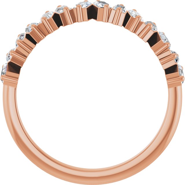 14k Rose 1/2 Ctw Natural Diamond Anniversary Band