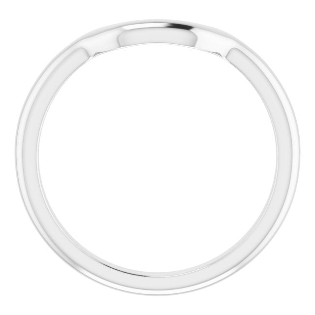 14K White Band for 9x7 mm Emerald Ring