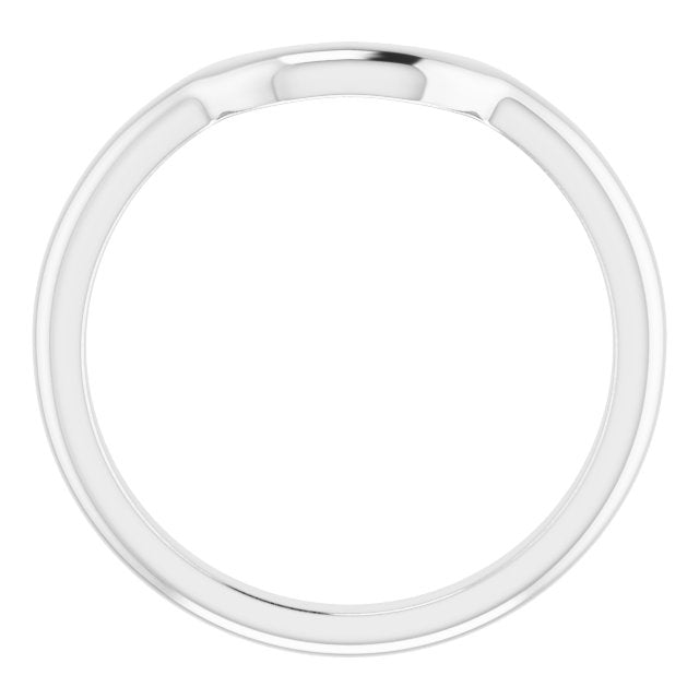 14K White Band for 8x6 mm Emerald Ring