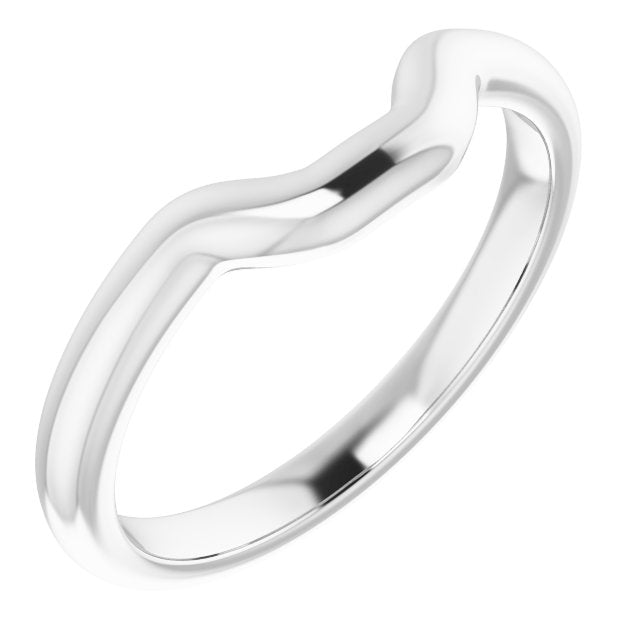 14K White Band for 8x6 mm Emerald Ring
