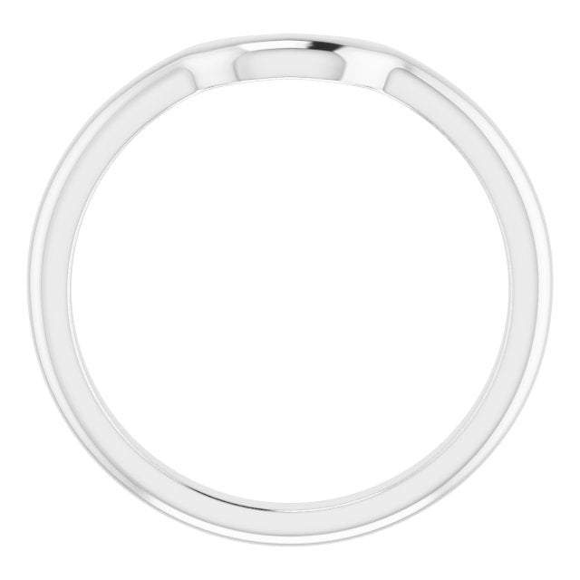 14K White Band for 6x4 mm Emerald Ring