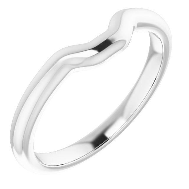 14K White Band for 6x4 mm Emerald Ring