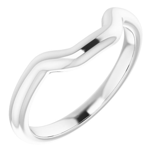 14K White Band for 10x8 mm Emerald Ring