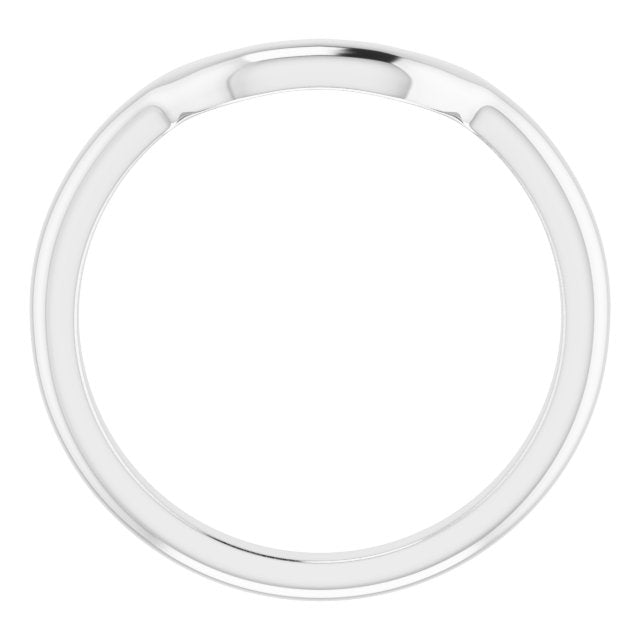 14K White Band for 10x8 mm Emerald Ring