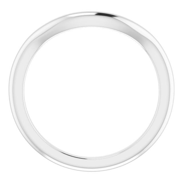 14k White Band For 7 X 5 Mm Emerald Ring