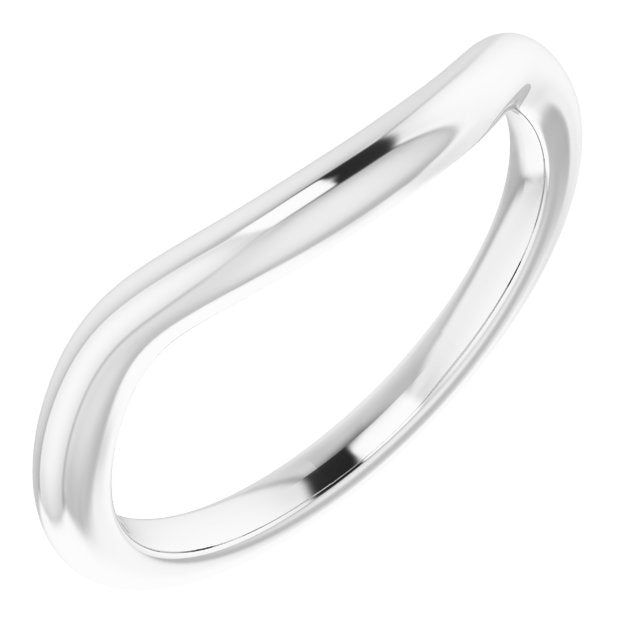14k White Band For 7 X 5 Mm Emerald Ring