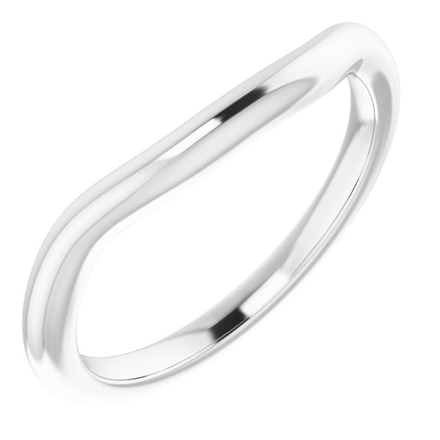 14k White Band For 7 X 5 Mm Oval Ring