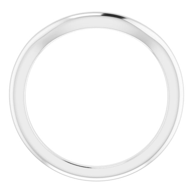 14k White Band For 7 X 5 Mm Oval Ring
