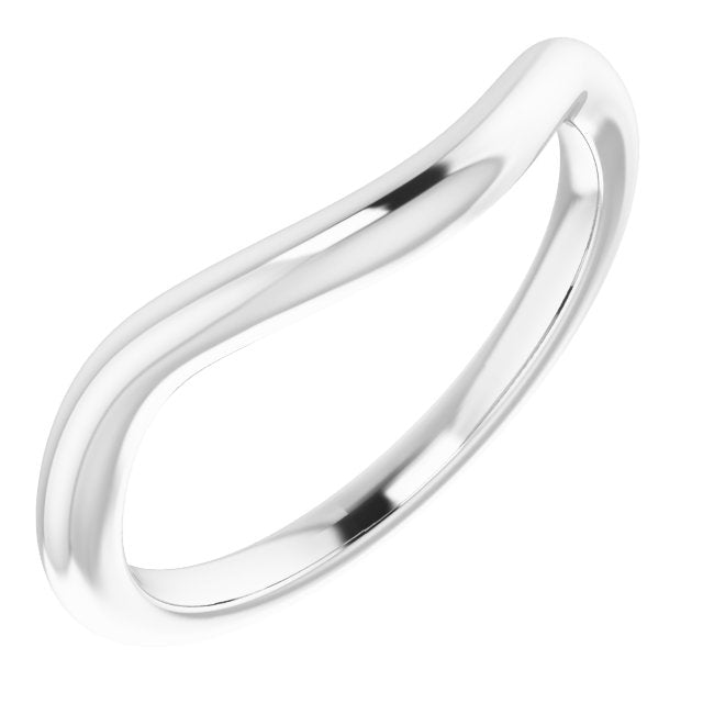 14k White Band For 8 X 6 Mm Emerald Ring