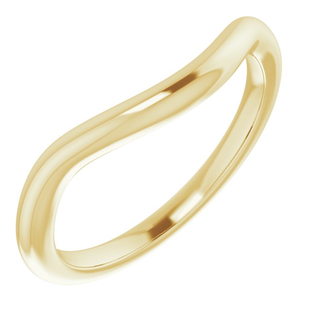 18k Yellow Band For 8 X 6 Mm Emerald Ring