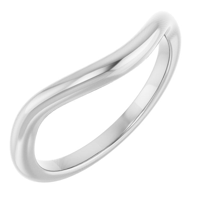 14k White Band For 9 X 7 Mm Emerald Ring