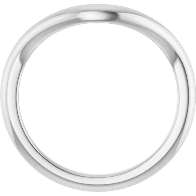 14k White Band For 9 X 7 Mm Emerald Ring
