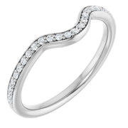 14k White 1/8 Ctw Diamond Band For 7x5 Mm Oval Ring