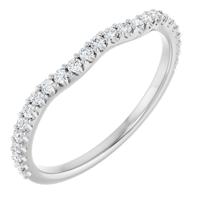 14k White 1/4 Ctw Diamond Band For 7x5 Mm Oval Ring