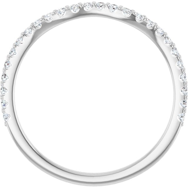 14k White 1/4 Ctw Diamond Band For 7x5 Mm Oval Ring