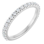 14k White 3/8 Ctw Natural Diamond Band For 6 Mm Cushion Ring