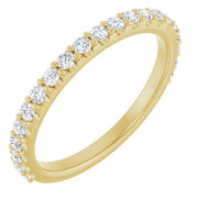 14k Yellow 3/8 Ctw Natural Diamond Band For 6 Mm Cushion Ring