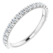14k White 3/8 Ctw Natural Diamond Band For 6.5mm Round Ring