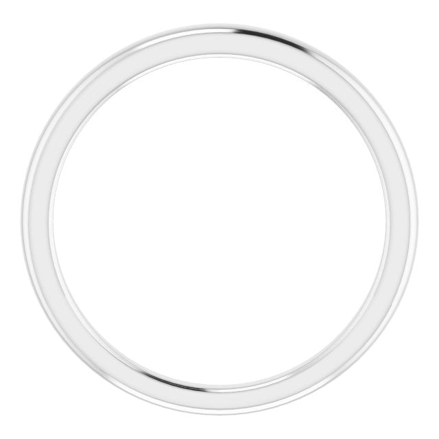 14k White Band For 5 Mm Square Ring