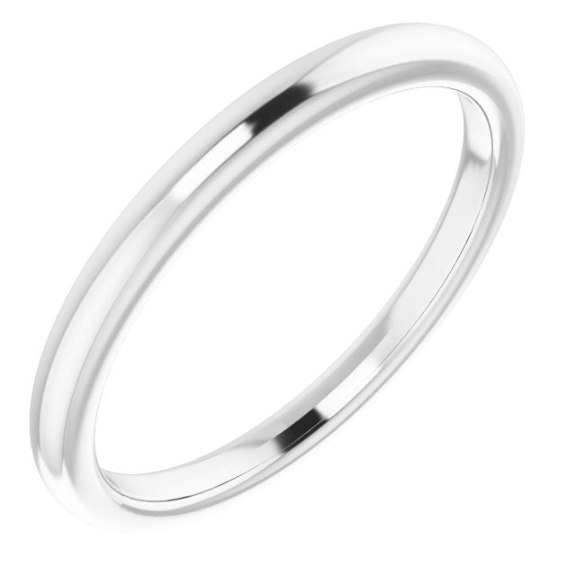 14k White Band For 7x5 Mm Emerald Ring