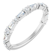 14k White 1/2 Ctw Natural Diamond Anniversary Band