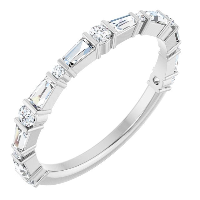 14k White 1/2 Ctw Natural Diamond Anniversary Band