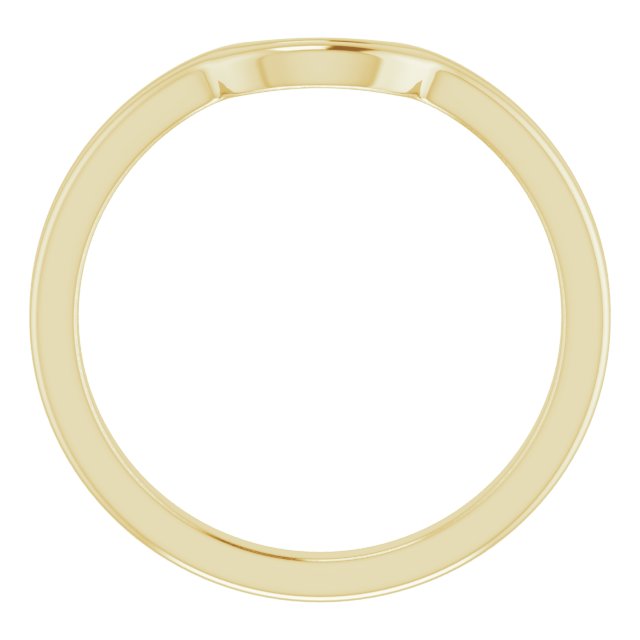 14K Yellow Band for 8x6 mm Emerald Ring