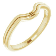 14K Yellow Band for 8x6 mm Emerald Ring