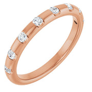 14k Rose 1/4 Ctw Natural Diamond Anniversary Band