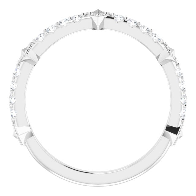 14k White 1/4 Ctw Natural Diamond Stackable Ring