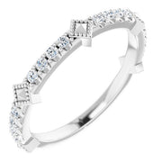 14k White 1/4 Ctw Natural Diamond Stackable Ring