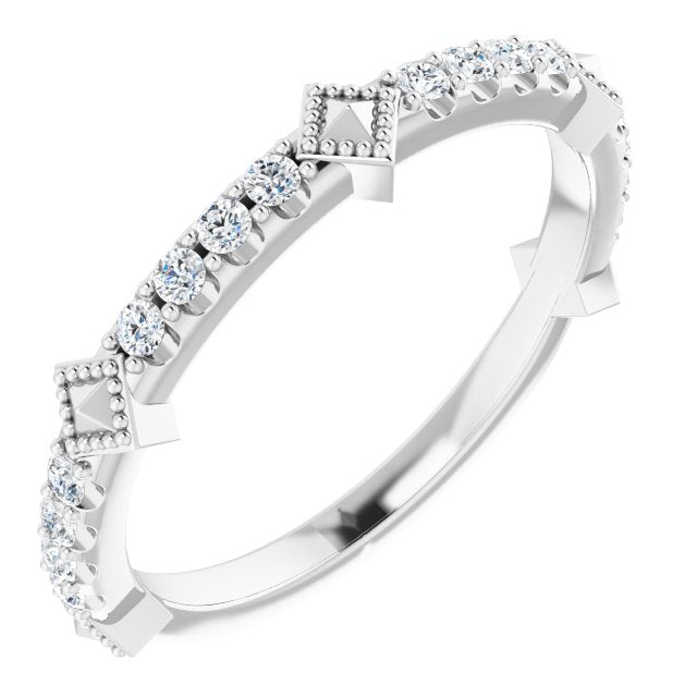 14k White 1/4 Ctw Natural Diamond Stackable Ring