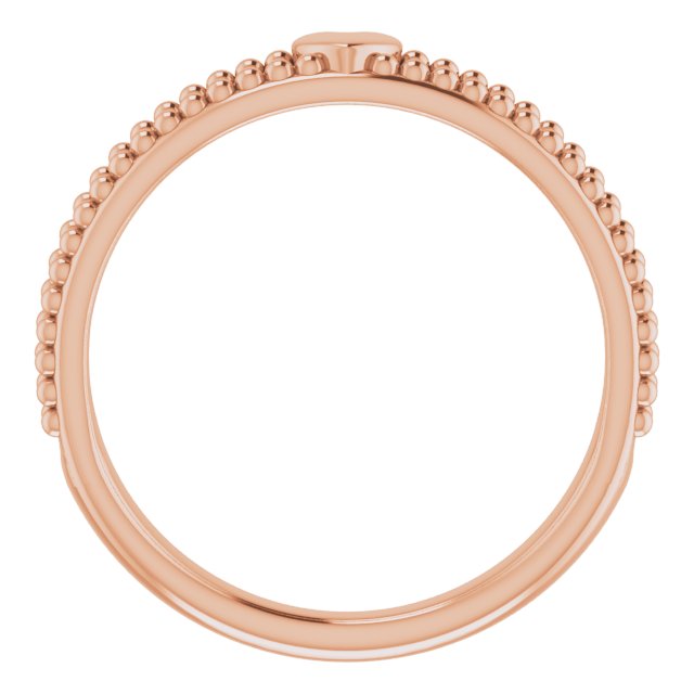 14k Rose Milgrain Stackable Heart Ring