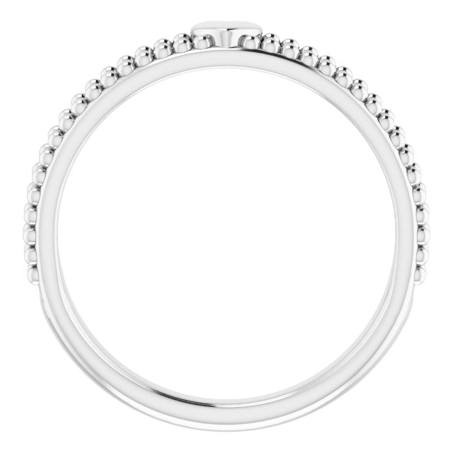 Sterling Silver Milgrain Stackable Heart Ring