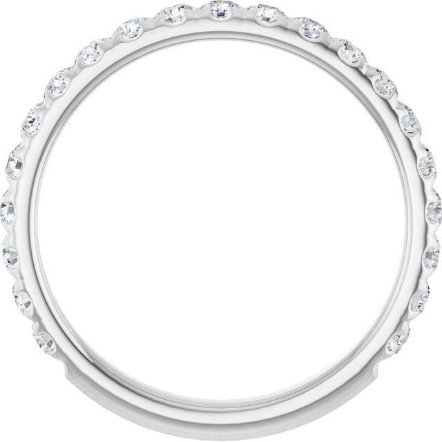 14k White 5/8 Ctw Lab-grown Diamond Anniversary Band