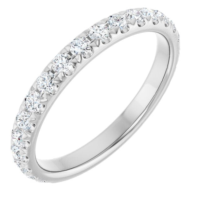 14k White 1/2 Ctw Natural Diamond Anniversary Band
