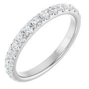 14k White 5/8 Ctw Lab-grown Diamond Anniversary Band